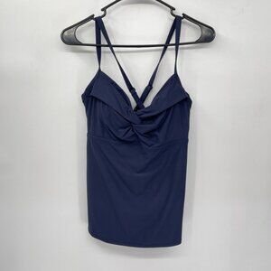 Athleta Women's‎ Navy Twist Up Tankini Top Medium Support Size 36B/C